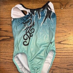 GK Blue and Black One Piece Leotard